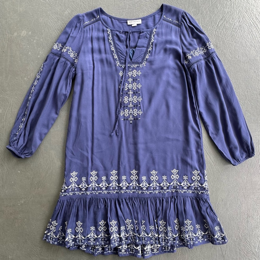 Westport Embroidered Blue Dress